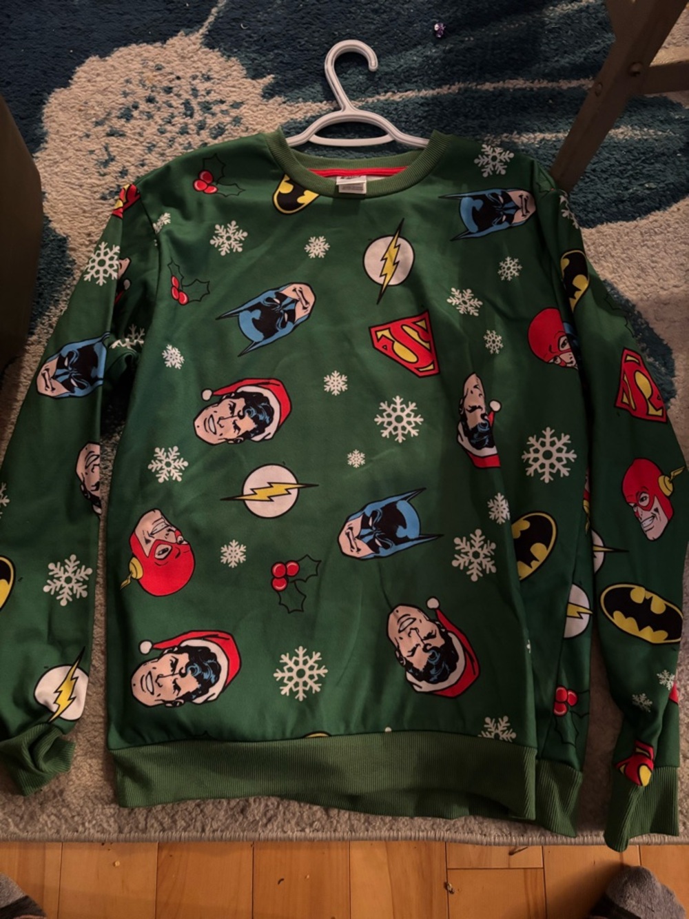 DC Comics Green Holiday Crewneck Sweatshirt